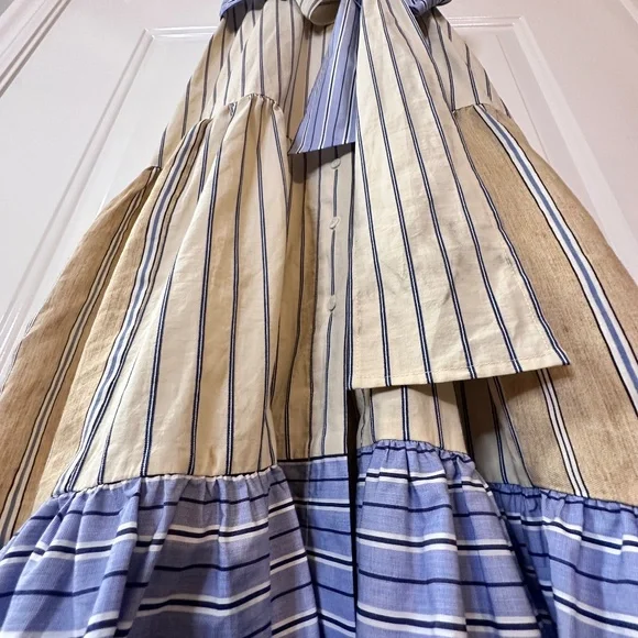 Sandro Long Sleeveless Asymmetric dress w stripes. EU-34 (US-S or size 2) - Picture 9 of 16